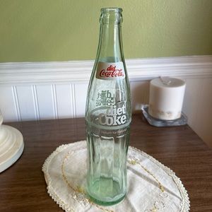 Vintage Diet Coke Coca-Cola Bottle - 1 Pint Green Tint Glass - Akron, OH